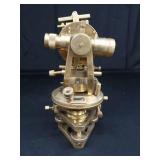 ANTIQUE SOLID BRASS THEODOLITE WITH ORIGINAL WOOD BOX