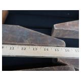 PAIR OF LARGE WOODEN HAND SCREW CLAMPS.