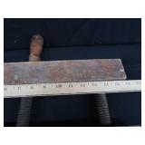 PAIR OF LARGE WOODEN HAND SCREW CLAMPS.