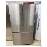 FRIGIDAIRE -36 in 29 cu. ft. Standard Depth French Door Refrigerator in Smudge-Proof Stainless Steel with Internal Water Dispenser  Model # frfn2813af4  MSRP $1,887