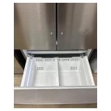 FRIGIDAIRE -36 in 29 cu. ft. Standard Depth French Door Refrigerator in Smudge-Proof Stainless Steel with Internal Water Dispenser  Model # frfn2813af4  MSRP $1,887