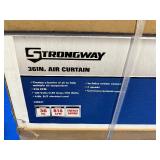 $329.99 Retail - Strongway Air Curtain, 36in., 1/2 HP, 816 CFM, 2 Speeds, Includes Remote Control-Brand New Unopened!