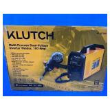 $449.99 Retail Customer return -Klutch Dual-Voltage 180 Amp MIG/Flux-Core Multi-Process Welder with Inverter Technology, LCD Display and Spool Gun, 120/240 Volts, 180 Amp Max.