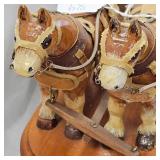 1952 Hand Carved Horses w/Hay Rack