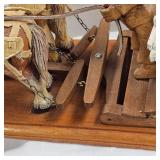 1952 Hand Carved Horses w/Hay Rack