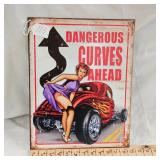 16x12 Dangerous Curves Metal Sign