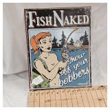 16x12 Fish Naked Metal Sign