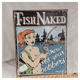 16x12 Fish Naked Metal Sign