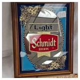 18x14 Schmidt Light Beer Sign Mirrored