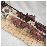 Vintage Cast Budweiser Clydesdale Wagon and Horses, complete
