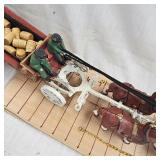 Vintage Cast Budweiser Clydesdale Wagon and Horses, complete