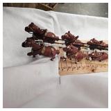 Vintage Cast Budweiser Clydesdale Wagon and Horses, complete