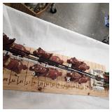 Vintage Cast Budweiser Clydesdale Wagon and Horses, complete