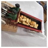 Vintage Cast Budweiser Clydesdale Wagon and Horses, complete