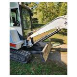 Bobcat X331 Compact Excavator with 2 buckets and thumb attachment