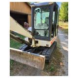Bobcat X331 Compact Excavator with 2 buckets and thumb attachment