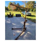 Used Portable Engine Hoist with Manual Winch and Boom