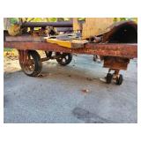 Heavy-Duty Industrial Cart with Casters and Scrap Metal Parts