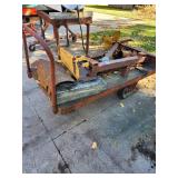 Heavy-Duty Industrial Cart with Casters and Scrap Metal Parts