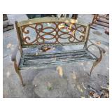 Outdoor Metal Bench and Fire Pit Set