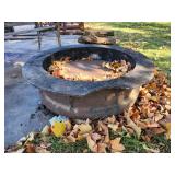 Outdoor Metal Bench and Fire Pit Set