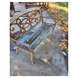 Outdoor Metal Bench and Fire Pit Set