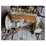 Vintage Flathead Inline Engine Block with Head T-B3 CWC Marked