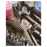 Vintage Two-Bottom Moldboard Plow Attachment with Spring Trip Mechanism