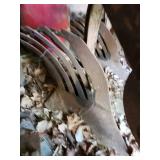 Vintage Two-Bottom Moldboard Plow Attachment with Spring Trip Mechanism