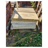 Stack of 16 Used Concrete Sidewalk Slabs