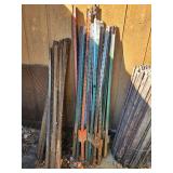 Collection of Steel T-Posts and Fence Stakes