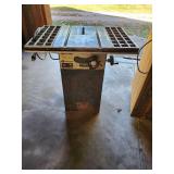 Lot of Table saws, power tools and work bench cabinet