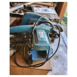 Lot of Table saws, power tools and work bench cabinet