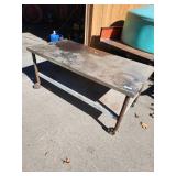 Heavy Duty stainless Steel Utility Table on Casters with Lower Shelf