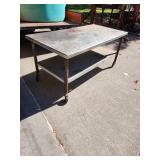 Heavy Duty stainless Steel Utility Table on Casters with Lower Shelf