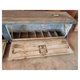Vintage Metal Storage Bin with Dividers and Hinged Doors