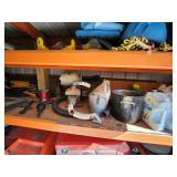 Industrial Lot of Shop Tools, Fuel Containers, and Equipment Parts
