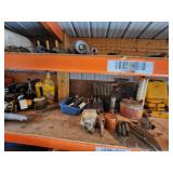 Industrial Lot of Shop Tools, Fuel Containers, and Equipment Parts