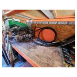Industrial Lot of Shop Tools, Fuel Containers, and Equipment Parts