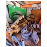 Industrial Lot of Shop Tools, Fuel Containers, and Equipment Parts