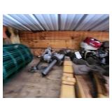 Industrial Lot of Shop Tools, Fuel Containers, and Equipment Parts