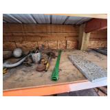 Industrial Lot of Shop Tools, Fuel Containers, and Equipment Parts