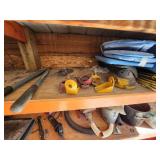 Industrial Lot of Shop Tools, Fuel Containers, and Equipment Parts