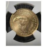 2022 AMERICAN GOLD EAGLE 1/10TH TROY OZ .999 FINE GOLD NGC MS69