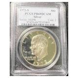 1972-S US PROOF EISENHOWER DOLLAR PCGS PR69DCAM SILVER