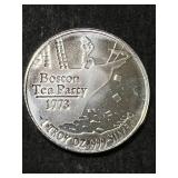 1 TROY OZ .999 FINE SILVER DONT TREAD ON ME ROUND