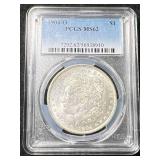 1904-O US MORGAN SILVER DOLLAR PCGS MS62