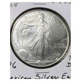 1996 AMERICAN SILVER EAGLE 1 TROY OZ .999 FINE SILVER