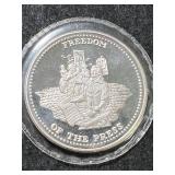 1 TROY OZ .999 FINE SILVER JOHNSON MATTHEY ROUND