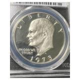 1973-S US PROOF EISENHOWER DOLLAR PCGS PF69DCAM SILVER